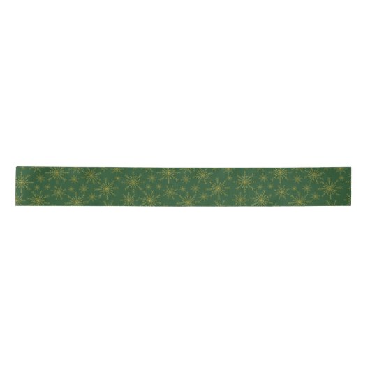 Green und Gold Snowflake Satinband (Vorderseite)