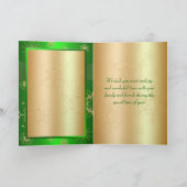 Green und Gold Snowflakes - Die Grüße Karte der Sa (Innenseite)