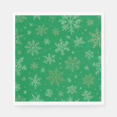 Green und Gold Snowflakes Serviette (Vorderseite)