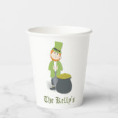 Green und Gold St. Patricks Day Custom Pappbecher (Rückseite)
