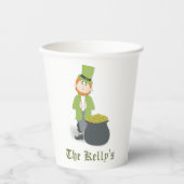 Green und Gold St. Patricks Day Custom Pappbecher (Vorderseite)