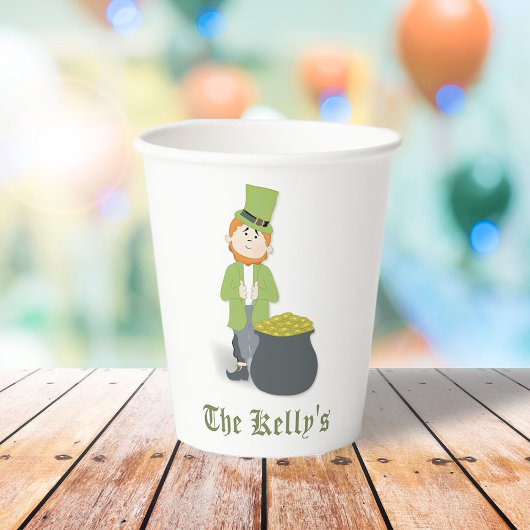Green und Gold St. Patricks Day Custom Pappbecher