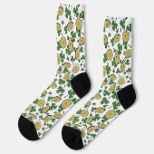 Green und Gold St Patrick's Lucky You Kleeblatt Socken (Linkes Detail)