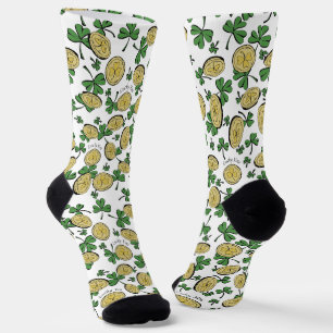 Green und Gold St Patrick's Lucky You Kleeblatt Socken