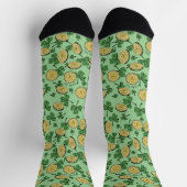 Green und Gold St Patrick's Lucky You Kleeblatt Socken (Oben)