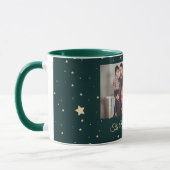 Green und Gold Staright Foto Weihnachten Tasse (Links)