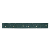 Green und Gold Starry Night Pattern Weihnachten Satinband (Vorderseite)