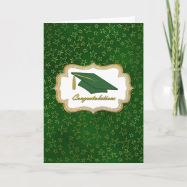 Green und Gold Stars Abschluss Card Karte
