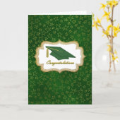 Green und Gold Stars Abschluss Card Karte (Gelbe Blume)