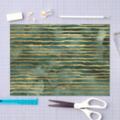 Green und Gold Streifen Muster Seidenpapier (Handwerk)