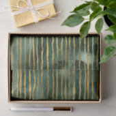 Green und Gold Streifen Muster Seidenpapier (Geschenk)