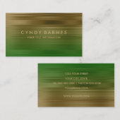 Green und Gold Strip Business Card Visitenkarte (Vorne/Hinten)