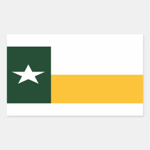 Green und Gold Texas Flag Rechteckiger Aufkleber