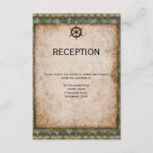 Green und Gold Viktorianisch Steampunk Empfang Begleitkarte (Vorderseite)