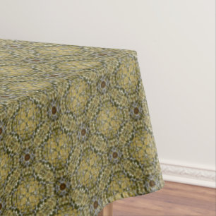 Green- und Gold-Vintage Strick-Muster Tischdecke