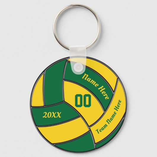 Green und Gold Volleyball Gastgeschenke Schlüssela Schlüsselanhänger (Vorderseite)