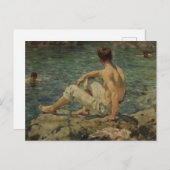 Green und Gold von Henry Scott Tuke Postkarte (Vorne/Hinten)