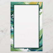 Green und Gold Waves Briefpapier (Vorderseite)