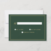Green und Gold Wedding Rsvp (Rückseite)