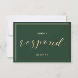 Green und Gold Wedding Rsvp Karte