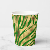 Green und Gold Zebra Festive Pappbecher (Rückseite)