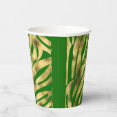 Green und Gold Zebra Festive Pappbecher (Rechts)