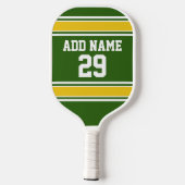 Green und Golden Yellow Sport Jersey - Name Number Pickleball Schläger (Rückseite)