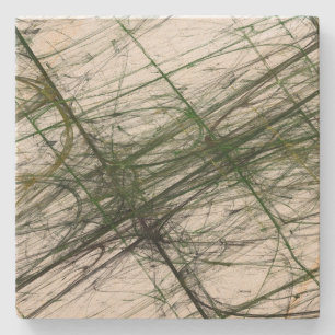 Green und Grau Grunge Fraktal Square Stone Unterse Steinuntersetzer
