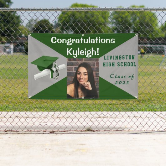 Green und Grau Vinyl Abschluss Foto Banner (Insitu)