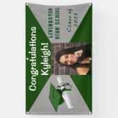 Green und Grau Vinyl Abschluss Foto Banner (Vertikal)