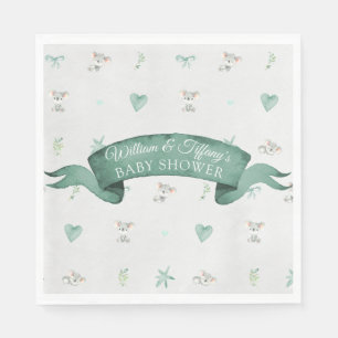 Green und Gray Baby Koala Baby Dusche Serviette
