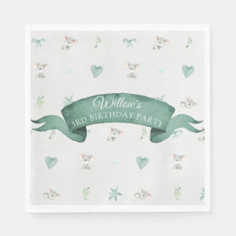 Green und Gray Baby Koala Geburtstagsparty Serviette