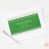 Green und Gray Gingham Address Stickers (Umschlag)