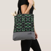 Green und Grey Paint Spritzer Mit Monogramm Tasche (Von Nahem)