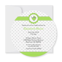 Green und Grey Polka Dots Baby Dusche