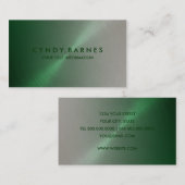 Green und Grey Sheen Business Card Visitenkarte (Vorne/Hinten)