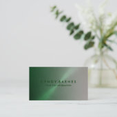 Green und Grey Sheen Business Card Visitenkarte (Stehend Vorderseite)