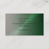Green und Grey Sheen Business Card Visitenkarte (Rückseite)
