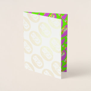 Green und hell lila Muster Card Folienkarte