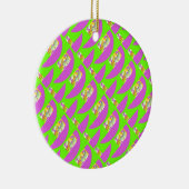 Green und hell lila Muster Card Keramik Ornament (Rechts)
