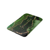 Green und Imitate Gold Glitzer Marble Agate Badematte (Schrägansicht)