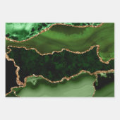 Green und Imitate Gold Glitzer Marble Agate Geschenkpapier Set (Vorderseite 2)