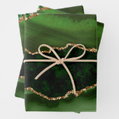 Green und Imitate Gold Glitzer Marble Agate Geschenkpapier Set (Beispiel)