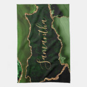 Green und Imitate Gold Glitzer Marble Agate Geschirrtuch (Vertikal)
