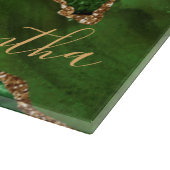 Green und Imitate Gold Glitzer Marble Agate Schneidebrett (Ecke)