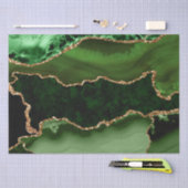 Green und Imitate Gold Glitzer Marble Agate Seidenpapier (Handwerk)