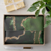 Green und Imitate Gold Glitzer Marble Agate Seidenpapier (Geschenk)