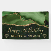 Green und Imitats Gold Glitzer Agate Marble Sweet Banner (Horizontal)