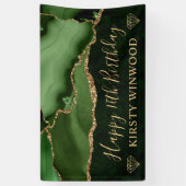 Green und Imitats Gold Glitzer Agate Marble Sweet Banner (Vertikal)