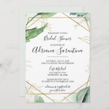 Green und Imitats Gold Watercolor Moderne Hochzeit